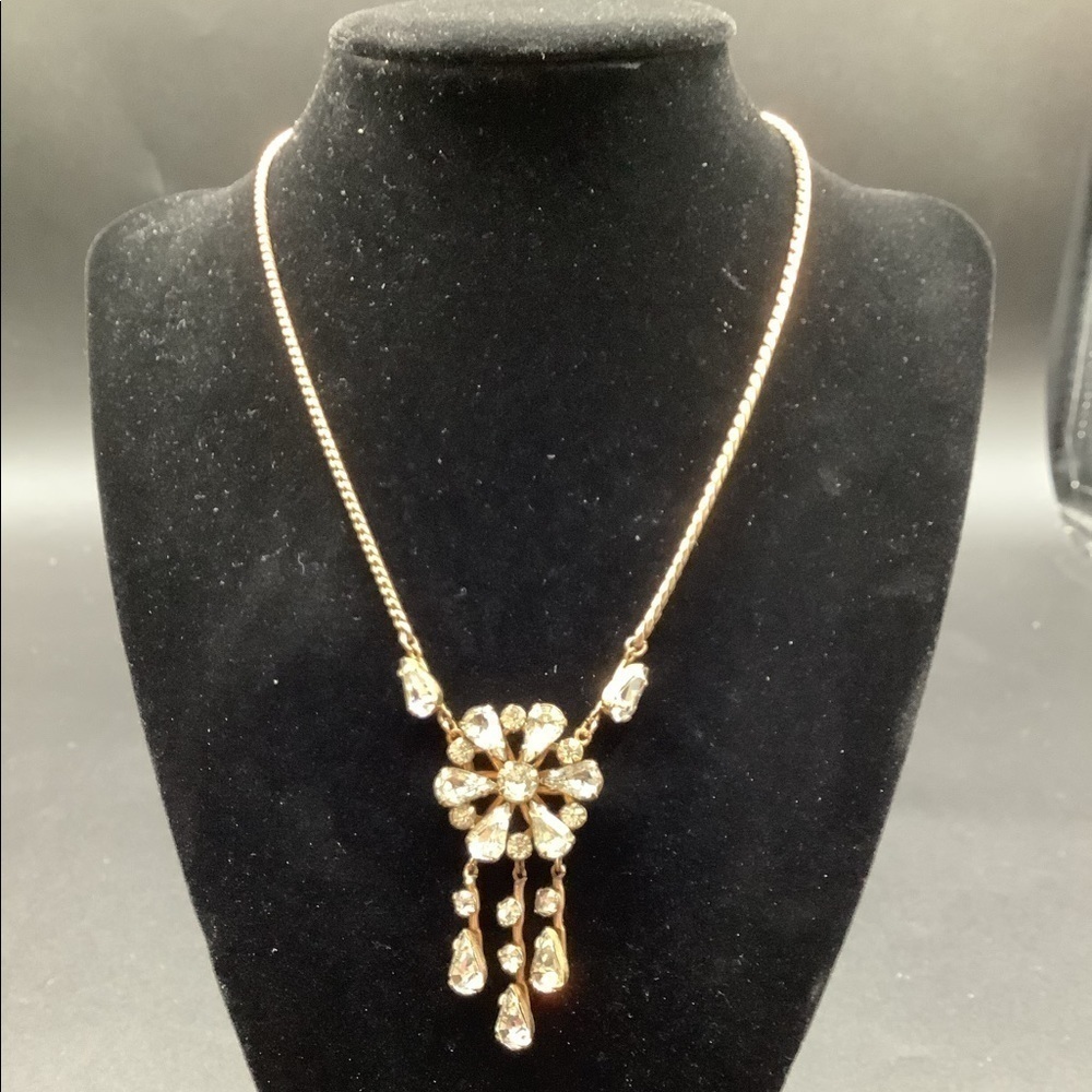 beautiful Vintage Curtman Co. Gold filled Rhinestone Necklace c.1949-1950